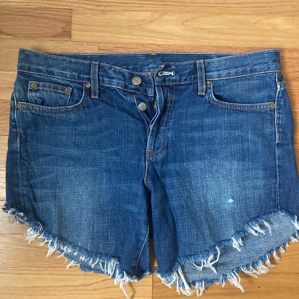 Jcrew (self-made) cut off shorts, 32r